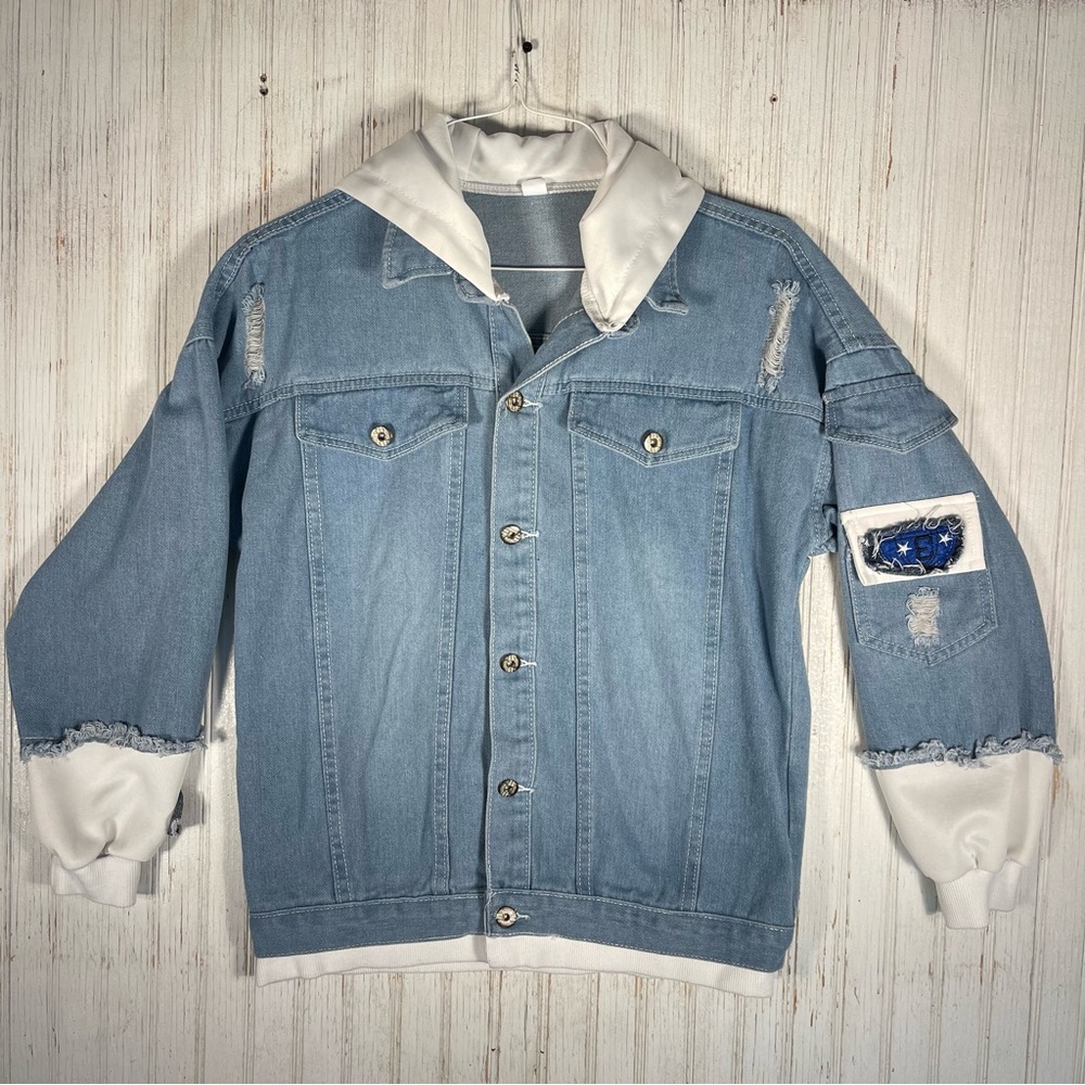 Not Fast Jeans denim hoodie Medium